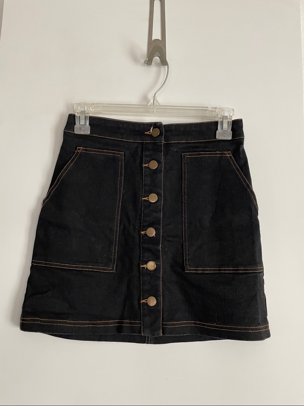 Wild Honey Cotton Dark Academia Preppy Denim Short Mini Skirt NWOT